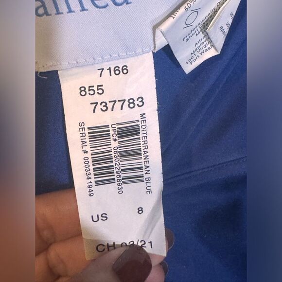 Alfred Angelo Blue Satin Cocktail dress size 8 - Picture 6 of 11